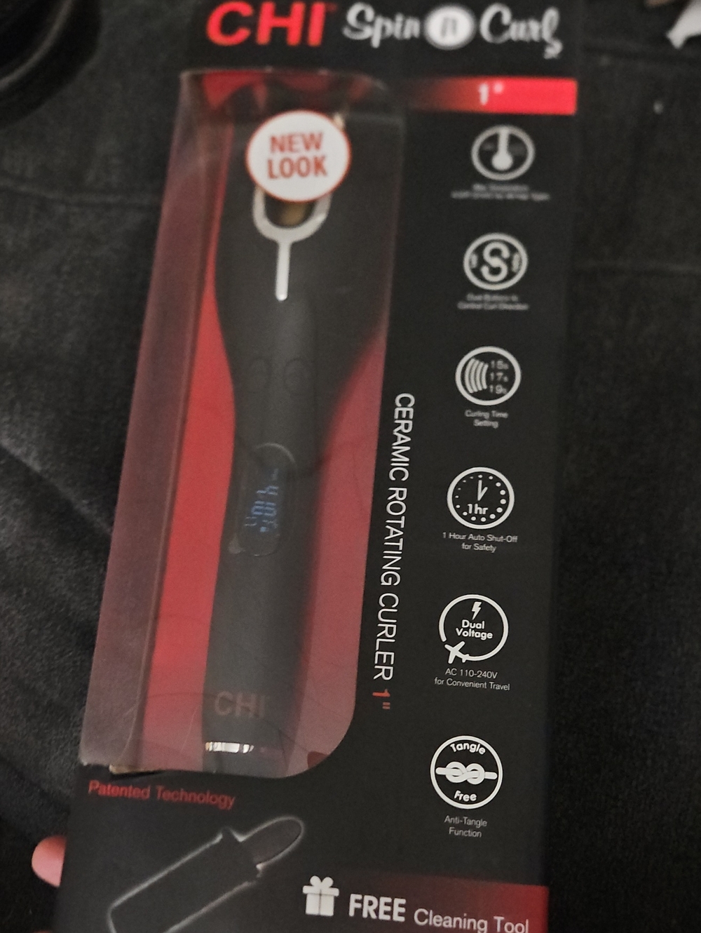 Chi Spin N CURL Ceramic Rotating Curler - Black
